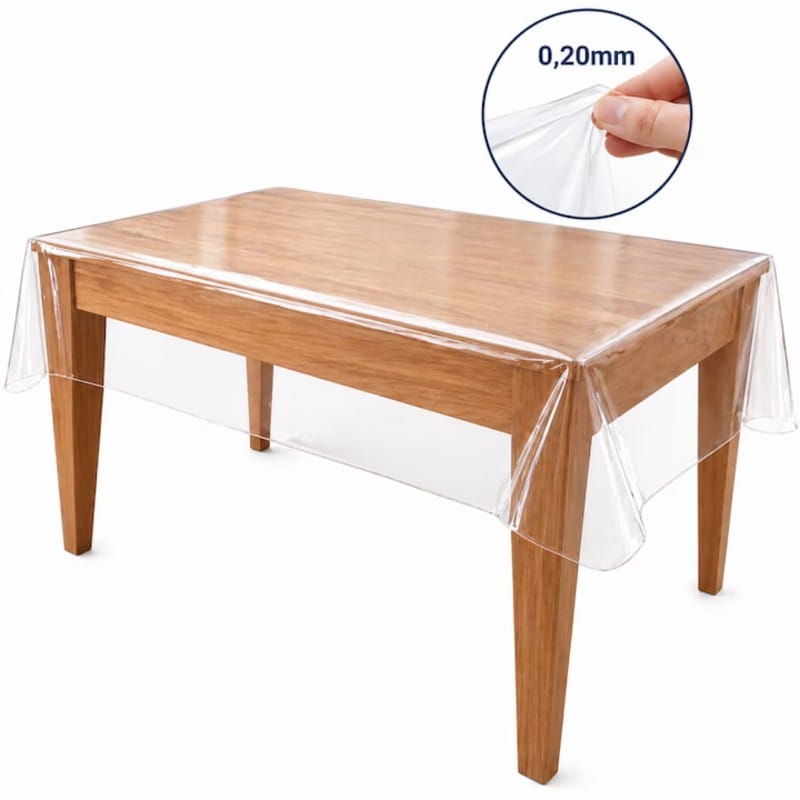 Fata de masa transparenta Crystal latime 140 cm, grosime 0.20 mm, protectie masa, rezistenta la apa, antizgarieturi, finisaj lucios, usor de curatat - imagine 2