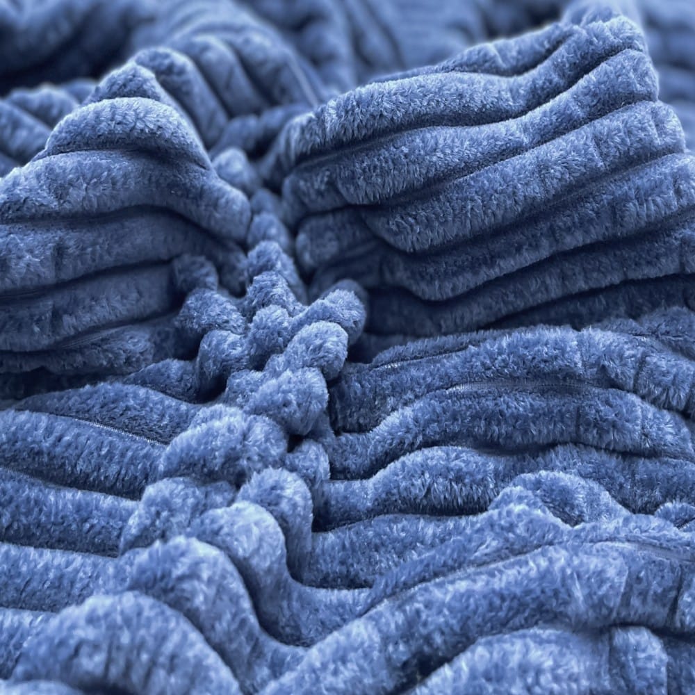 Cuvertură de pat Merinos, albastru, 200x230 cm, moale, calduroasa, design uni, usor de intretinut - imagine 2