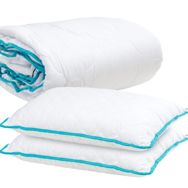 Pilota Matlasata Alba + 2 Perne Eco 50x70