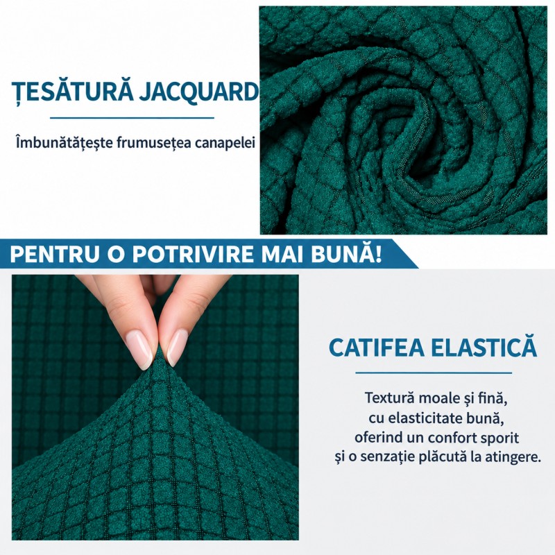 Husă Elastică pentru Scaun – Poliester cu Spandex, Model Geometric - imagine 5