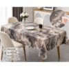 Fata de masa impermeabila tip musama, PVC/textil, latime 140cm, dreptunghiulara, design elegant model marmura, eleganta si rezistenta