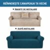 Husă Canapea 3 Locuri din Poliester cu Spandex – Elastică, Extensibilă și Ușor de Montat - imagine 2