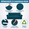 Husă Canapea 3 Locuri din Poliester cu Spandex – Elastică, Extensibilă și Ușor de Montat - imagine 4