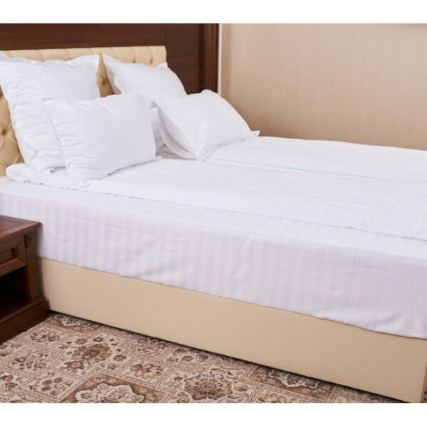 Homestill, Lenjerie  Damasc Micro Satinat Alb, Poliester, 230x250