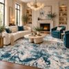 Covor modern Antic 5575A Turcoaz Mix, design abstract